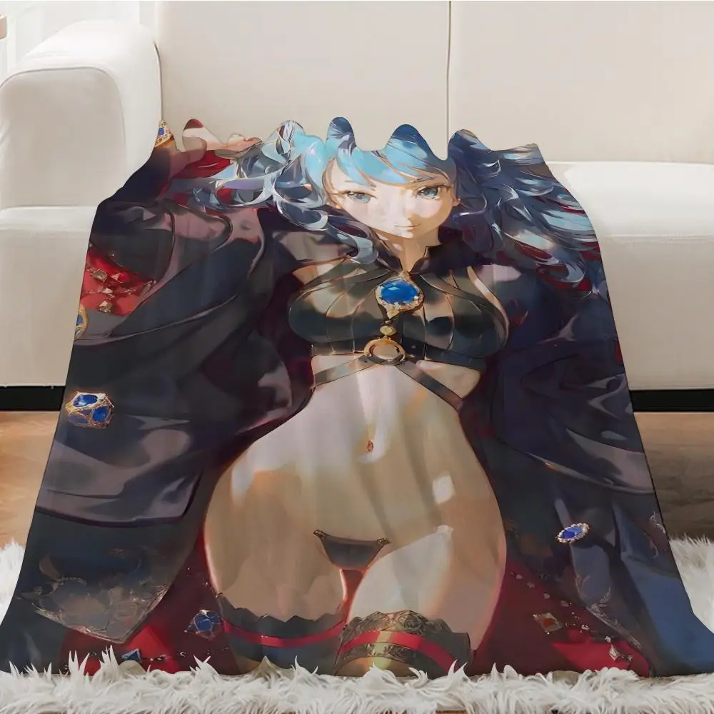 

Anime Princess Throw Blanket Aesthetic Art Flannel Blanket Portable Home Travel Camping Sofa Picnic Thickening Flannel Blanket