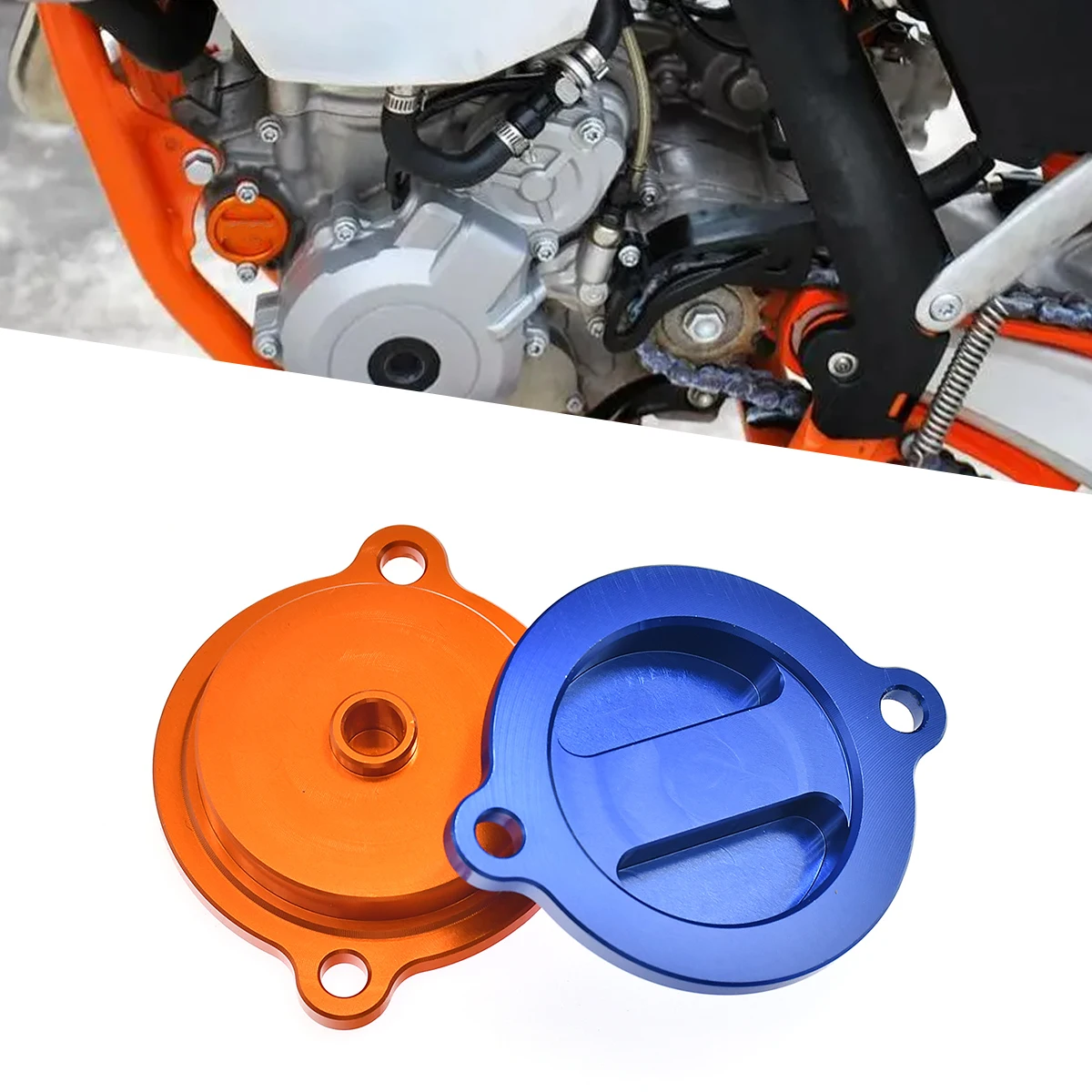 CNC Billet Oil Filter Cover Cap For SXF XCF EXC-F EXC XCW XCF-W 250 350 450 500 530 2009-2016 2017 2018 Motocross Motorcycles