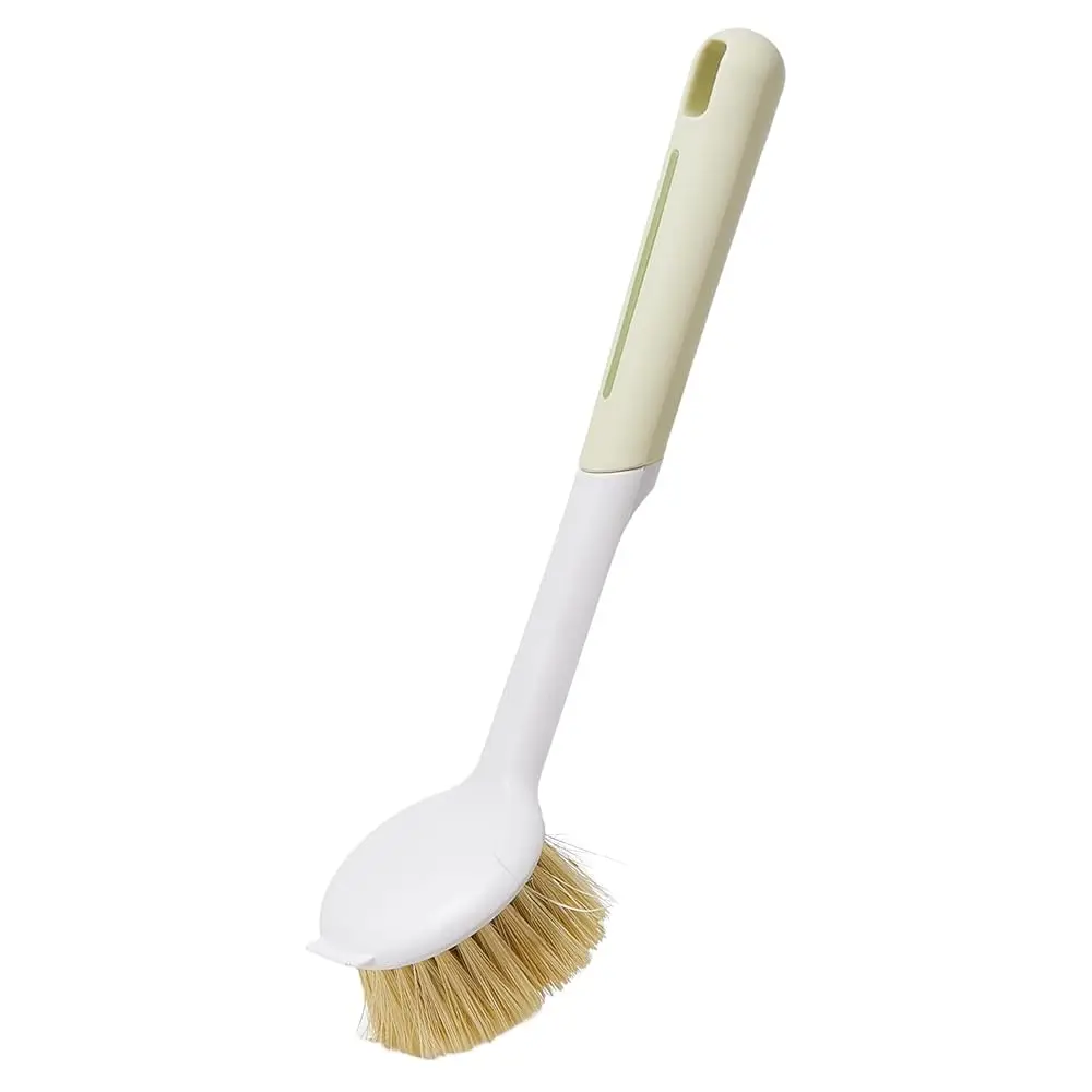 

Щетка для мытья посуды (с натуральной сизалевой щетиной), удобная щетка для кастрюль и сковородок с длинной ручкой и встроенным скребком, набор