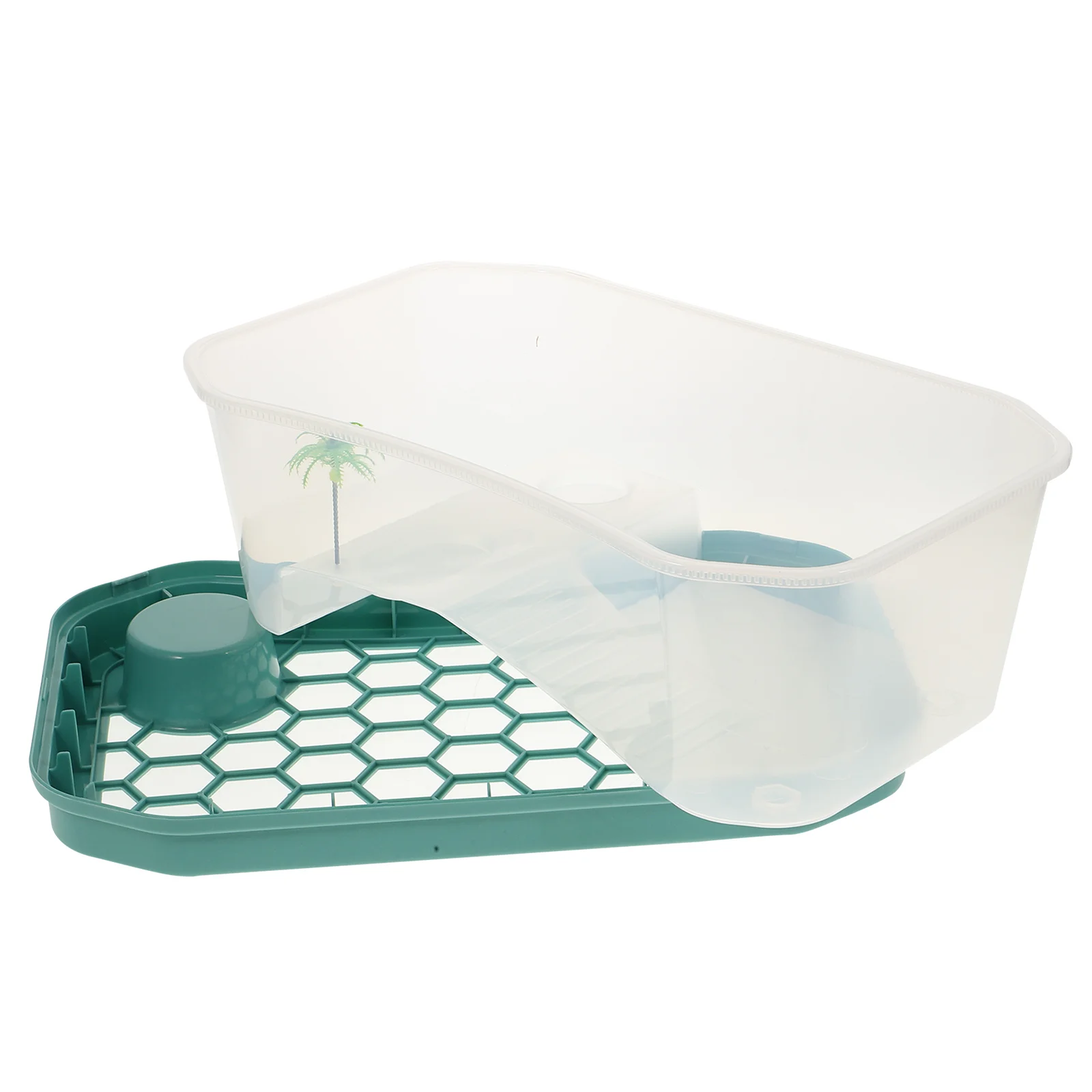 1 مجموعة خزان السلحفاة حوض السمك صندوق كبير تصميم عميق منصة الفرح الزواحف الموئل الملحقات خزان السلحفاة #5