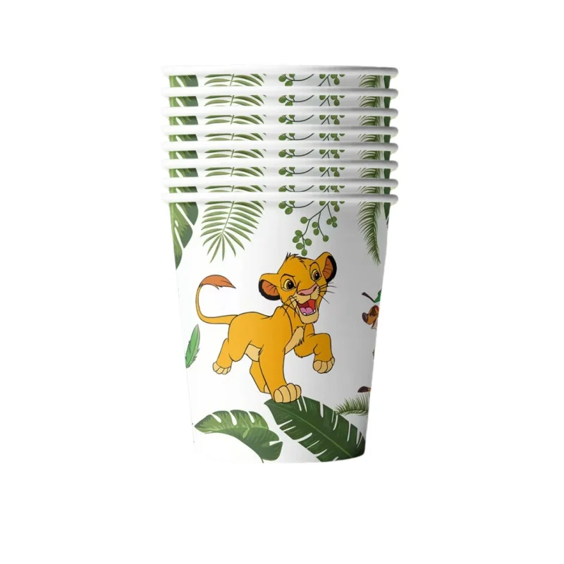 مجموعة أدوات مائدة مناديل وأطباق أكواب للحفلات على شكل أسد كينج للأطفال والأولاد مثل ديكور حفلات أعياد الميلاد وحفلات أعياد الميلاد #4