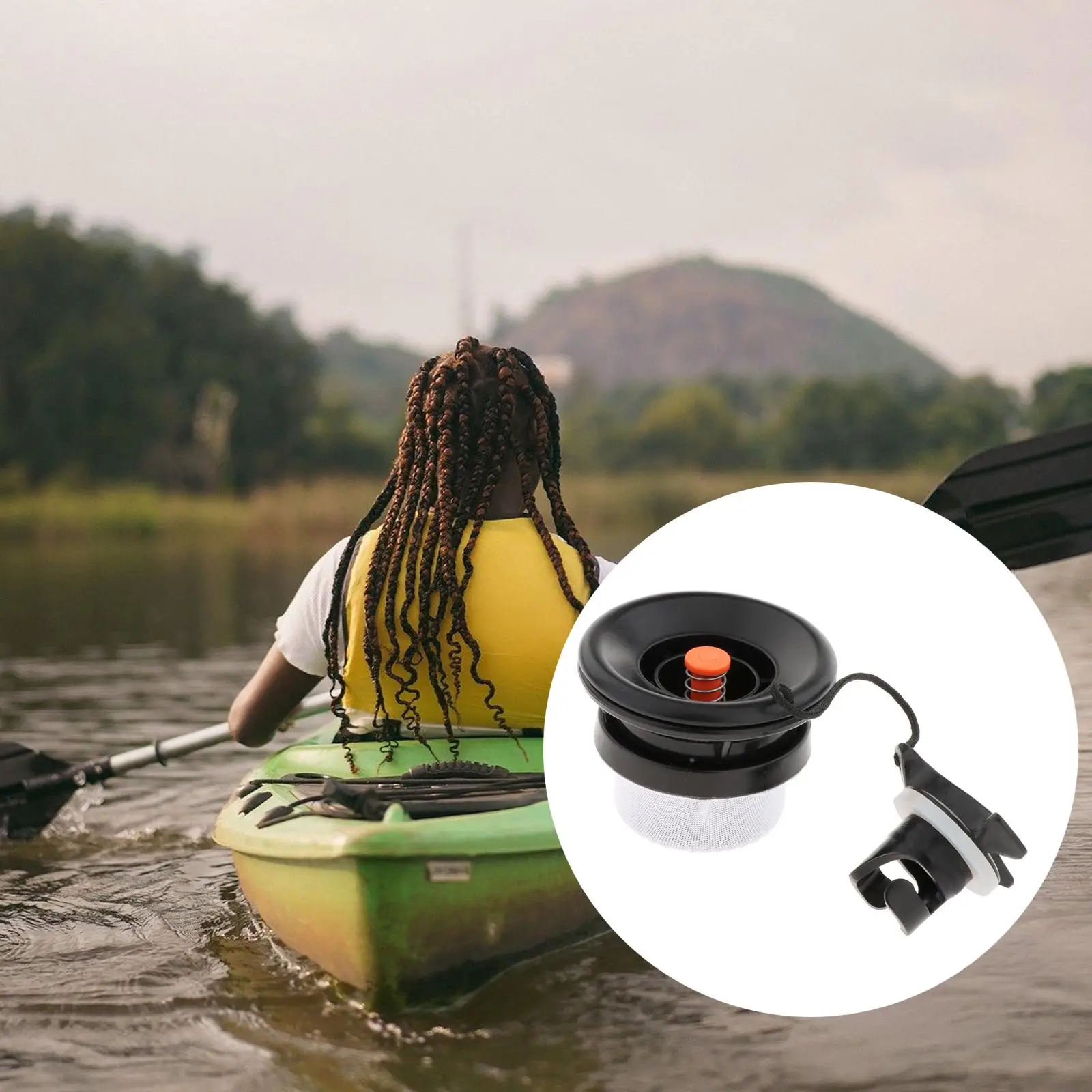 صمام هواء للقارب قابل للنفخ، سدادة طوف من البلاستيك المتين للعب المائي على شكل قارب كاياك