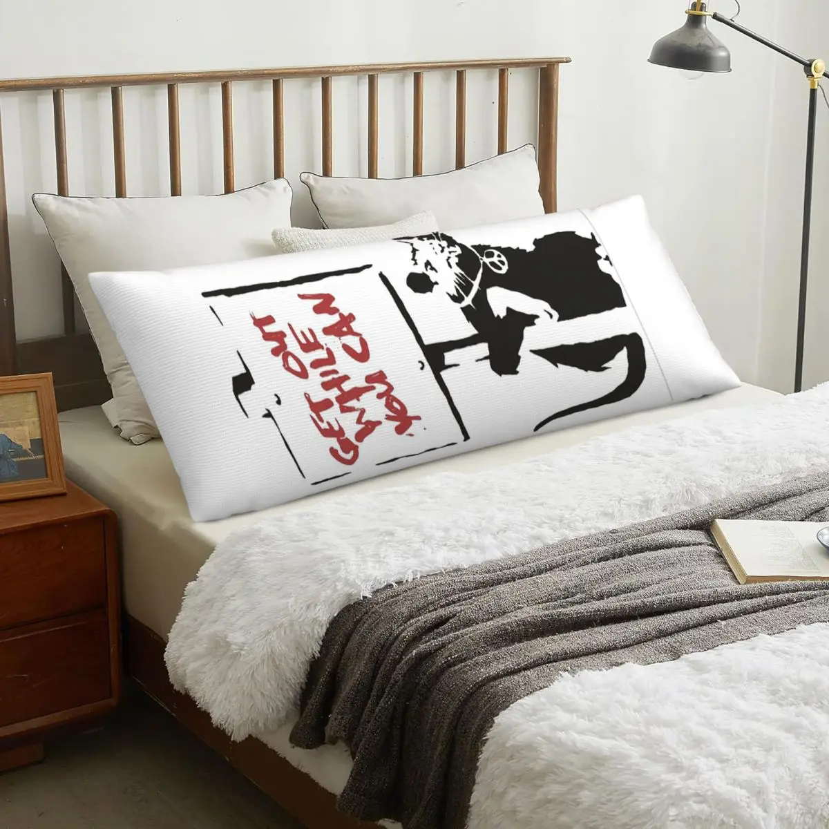 

Прямоугольная наволочка с граффити Get Out While You Can Бэнкси, чехол для подушки, декор из полиэстера, кровать, домашний комфорт, декоративная подушка