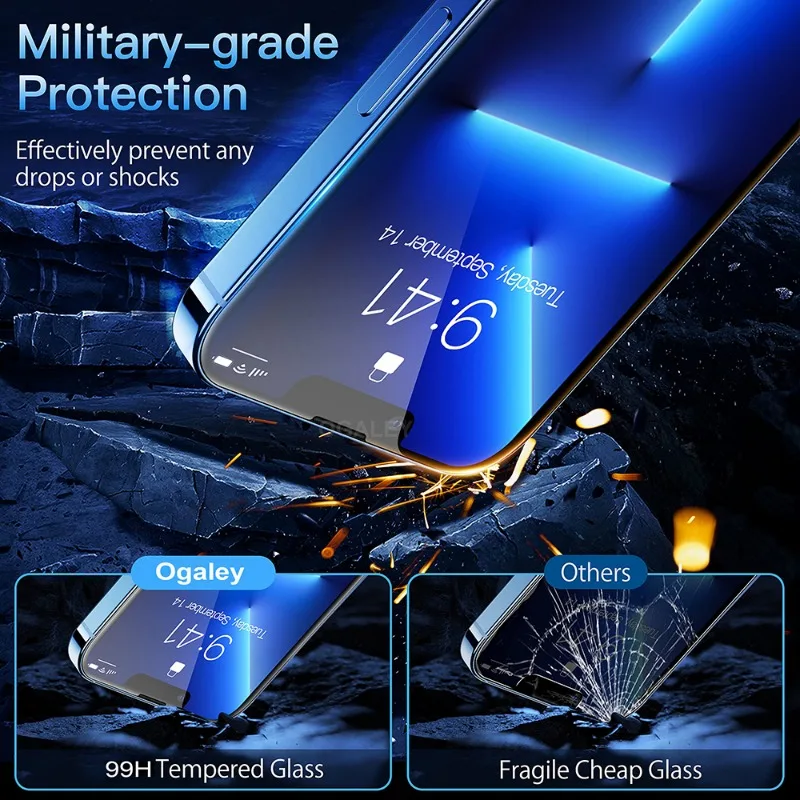 2Pcs 3D Curved Tempered Glass For iPhone 14 Pro Max 13 12 Mini 11 15 Pro Screen Protector For IPhone XR XS Max 7 8Plus Glass
