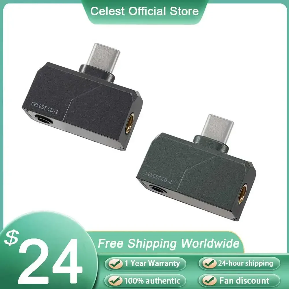 Kinera Celest CD-2 المحمولة HIFI مضخم ضوت سماعات الأذن الصوت DAC Amp 32bit/384 كيلو هرتز Type-c إلى 3.5 + 4.4 مللي متر لنظام أندرويد IOS Mac