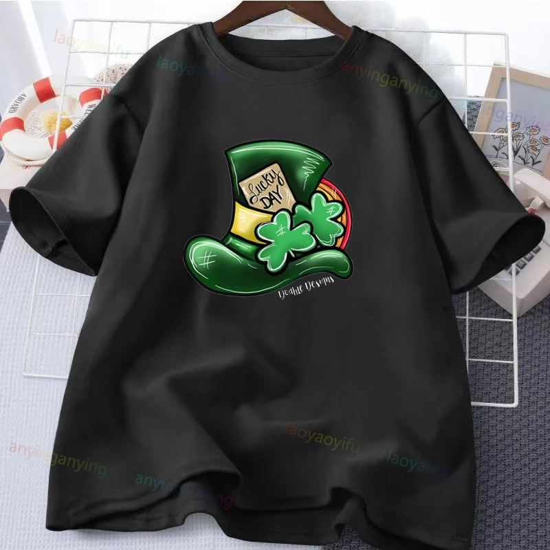 Y2k Hot Sale Lucky  I Love ST Patricks Day Graphic Pattern T Shirt Men Women 100% Cotton Tee Shirt Short Sleeve Tops Streetwear