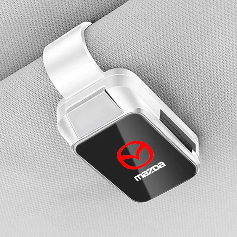 Car Eyeglass Storage Clip Sun Visor Sunglasses Card Holder for Mazda 2 3 5 6 CX5 CX9 CX7 CX4 CX3 CX30 MX5 MX3 BK Accessories
