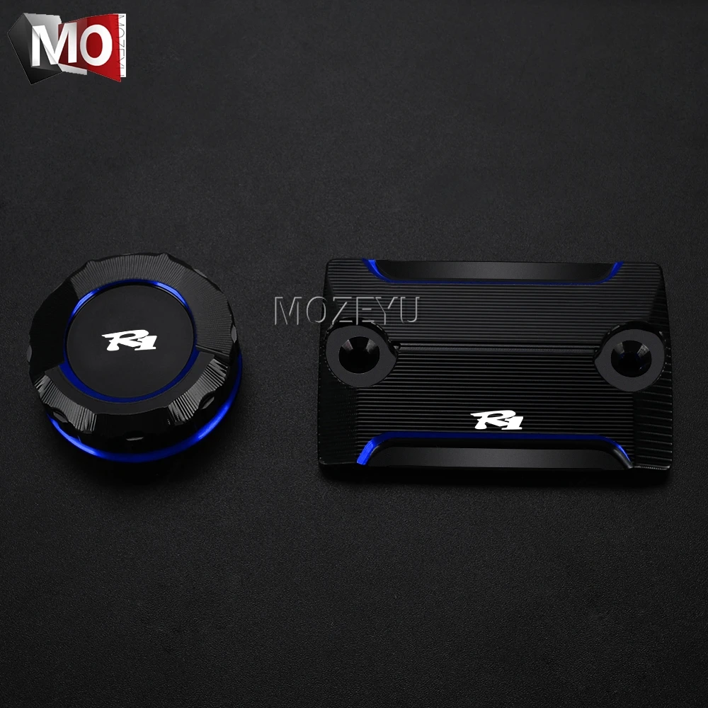 

For YAMAHA YZFR1 YZF R1 R1 M/S 2009-2025 Motorcycle Front Rear Brake Fluid Reservoir Cover Guard Protector Oil Filler Cap YZF-R1
