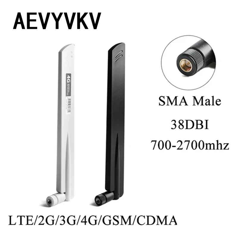 Hot 2G 3G 4G LTE High Gain 38dBi Antenna Connector SMA Male for GSM/CDMA WiFi Router Modem 700-2700mhz Black White