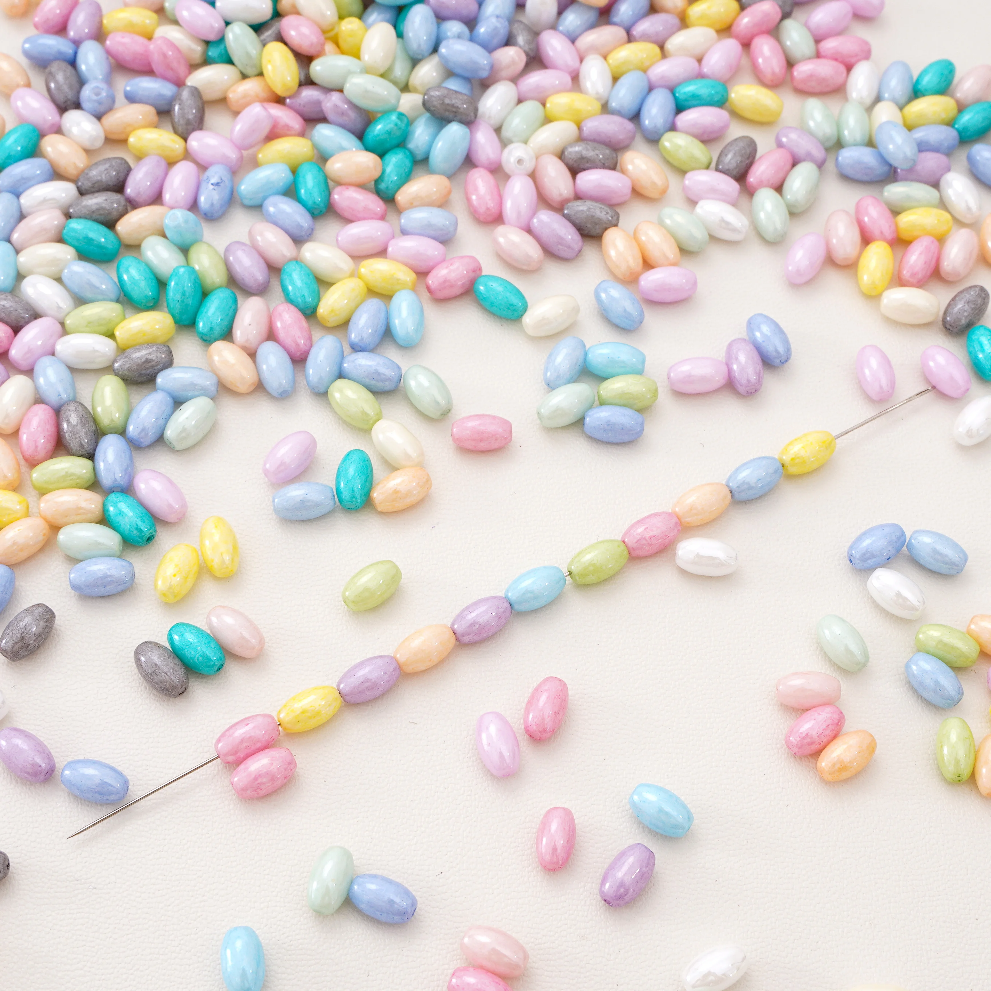 

50pcs glass solid color cream baked paint rice edge bead bead DIY handmade necklace bracelet jewelry material accessories