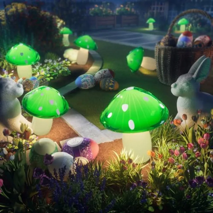 

Солнечные светильники-грибы для сада и улицы, 8 режимов освещения, IP65 водонепроницаемые, кристально-прозрачные, для декоративного оформления дорожек