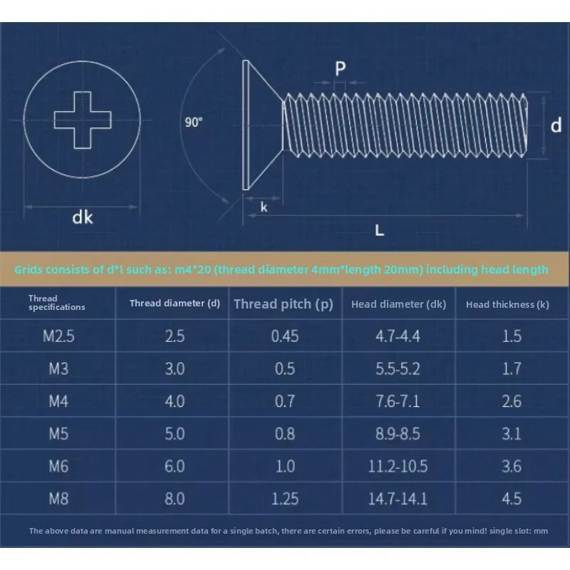 High-Strength White Nylon-Reinforced Glass Fiber Countersunk Cross-Head Crews Flat-Head Plastic Bolts And Screws M2M3M4M5M6M8