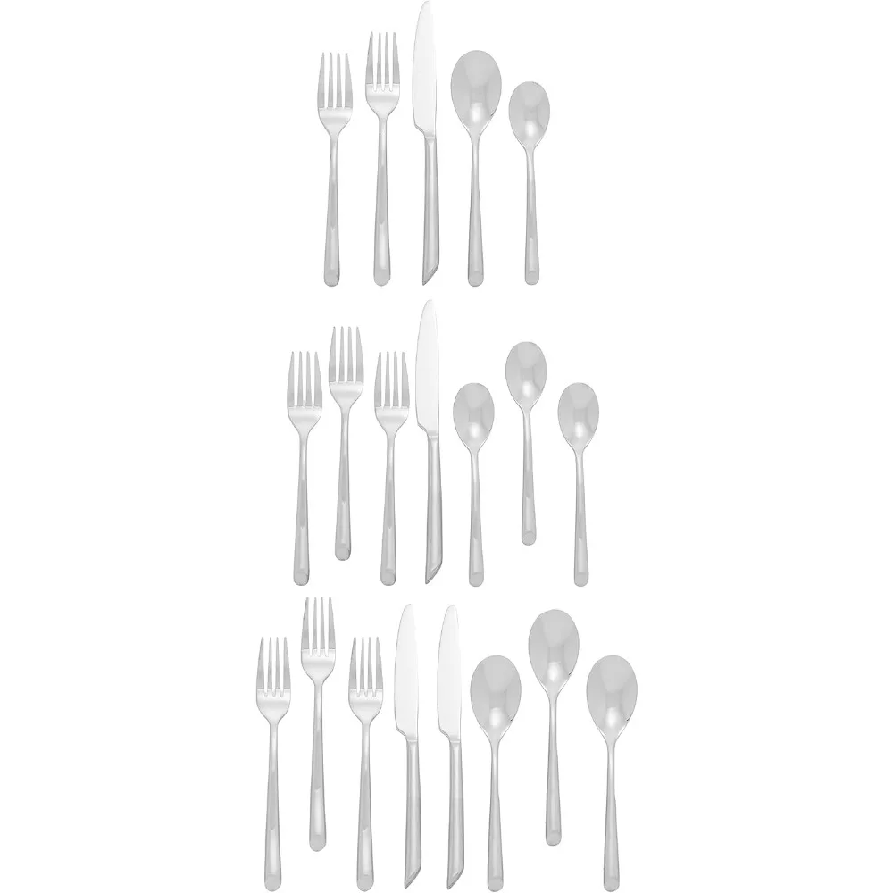 

Набор столовых приборов из нержавеющей стали, 20 предметов, 4 шт., атласная отделка, можно мыть в посудомоечной машине, полировка не требуется.