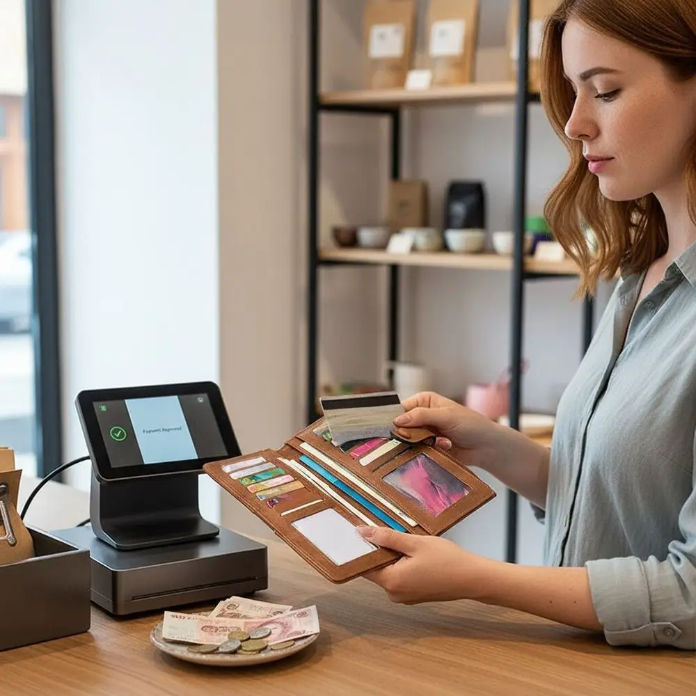 PU Leather Women Long Wallet Multi Card Slot Leopard Print Double Fold Wallet Zipper Closure Long Style Zipper Purse Women