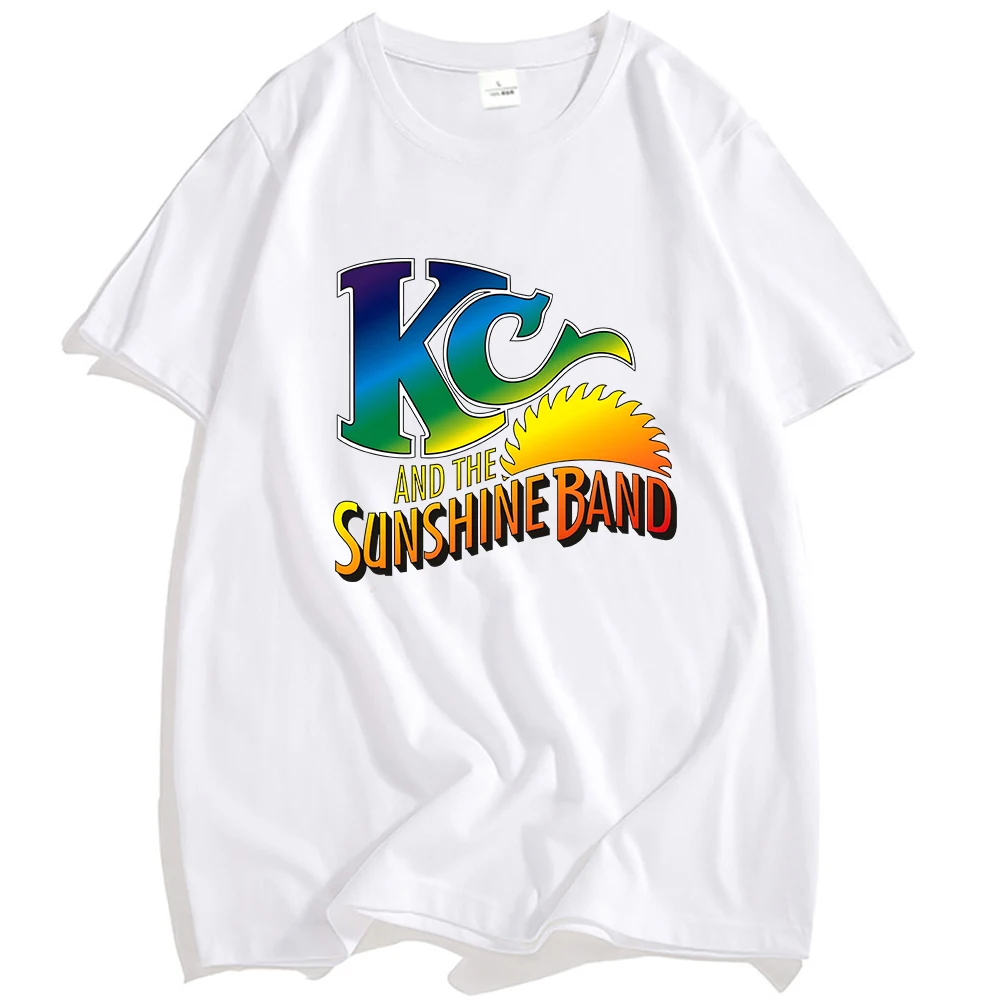 

KC and The Sunshine Band Logo T-shirt Short Sleeve Cotton Male Tshirts Unisex Streetwear Loose Fashion Punk Graphic T Shirt Tees