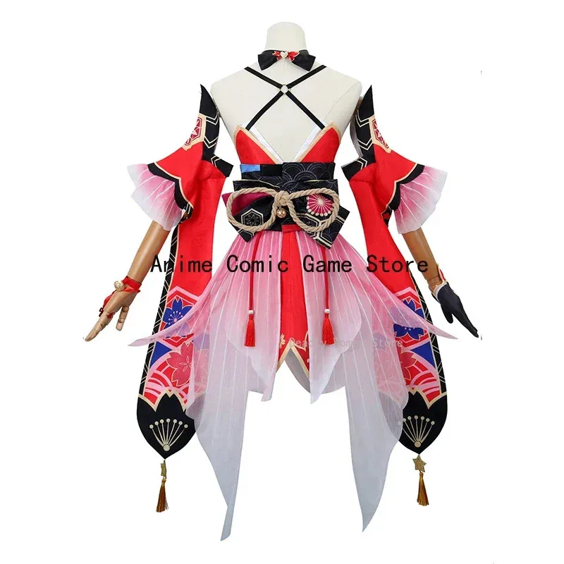 متوفر في المخزون سباركل هونكاي ستار رايل كوسبلاي هانابي أزياء تنكرية قناع شعر مستعار لعبة أنيمي ملابس حفلات الهالوين للنساء