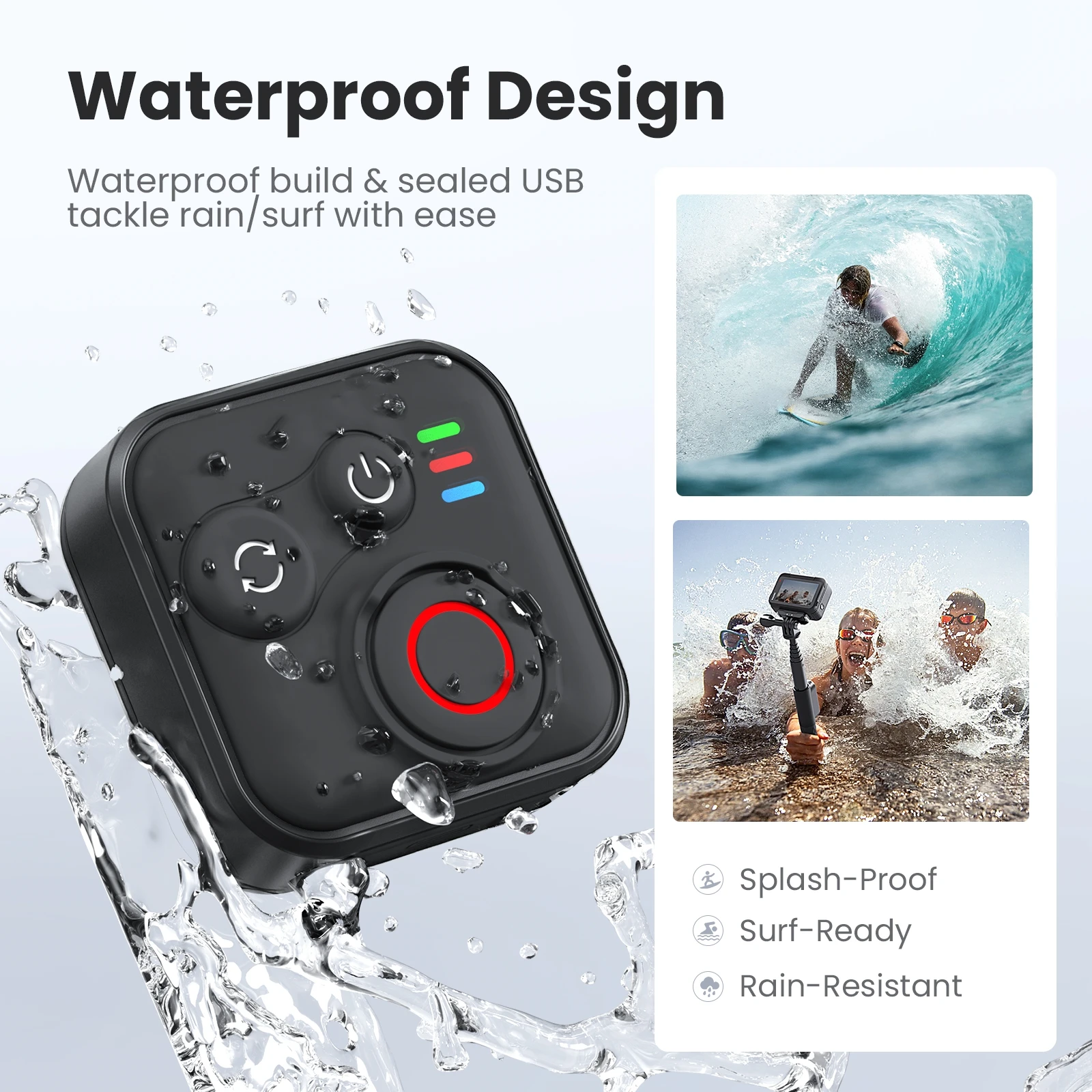 

50M Bluetooth-compatible Remote for Insta360 X5/X4/X3/Ace/Ace Pro 2/GO 3S Waterproof Material Sports Camera Accessories