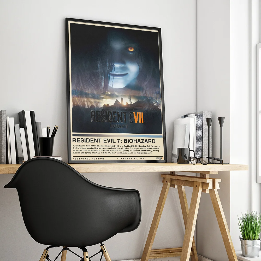 Video Game R-Residents-Evil Classic Movie Posters Vintage Room Bar Cafe Decor Nordic Home Decor
