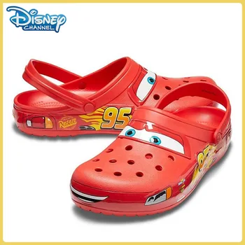 Disney Lightninged Mcqueen Pixar รองเท้าแตะฤดูร้อนกันน้ําชายหาดกลางแจ้งรองเท้า Holey รองเท้าแตะ EVA Flip Flops ของขวัญ