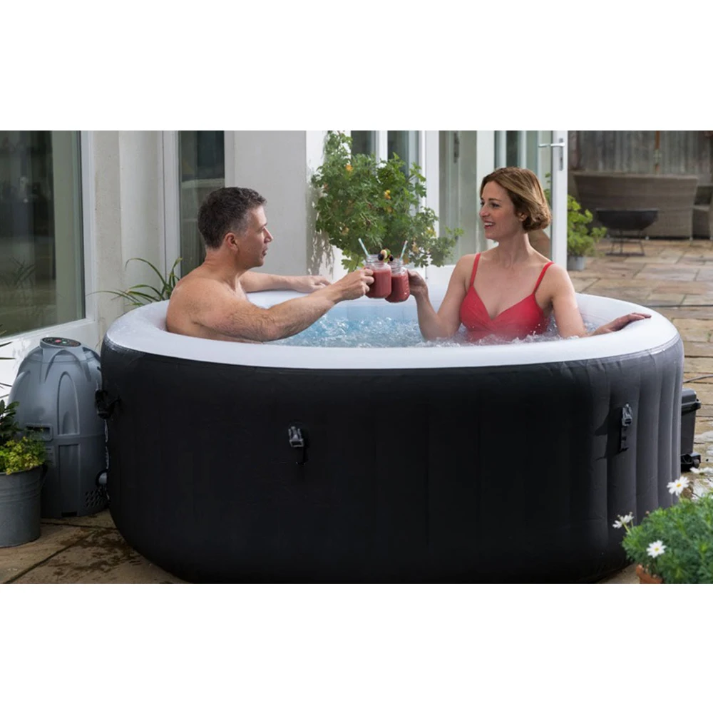 

For Fast Heating 4-6 Person Inflatable Hot Tub Spa Portable Outdoor Bubble Jacuzzi Garden Patio Family m