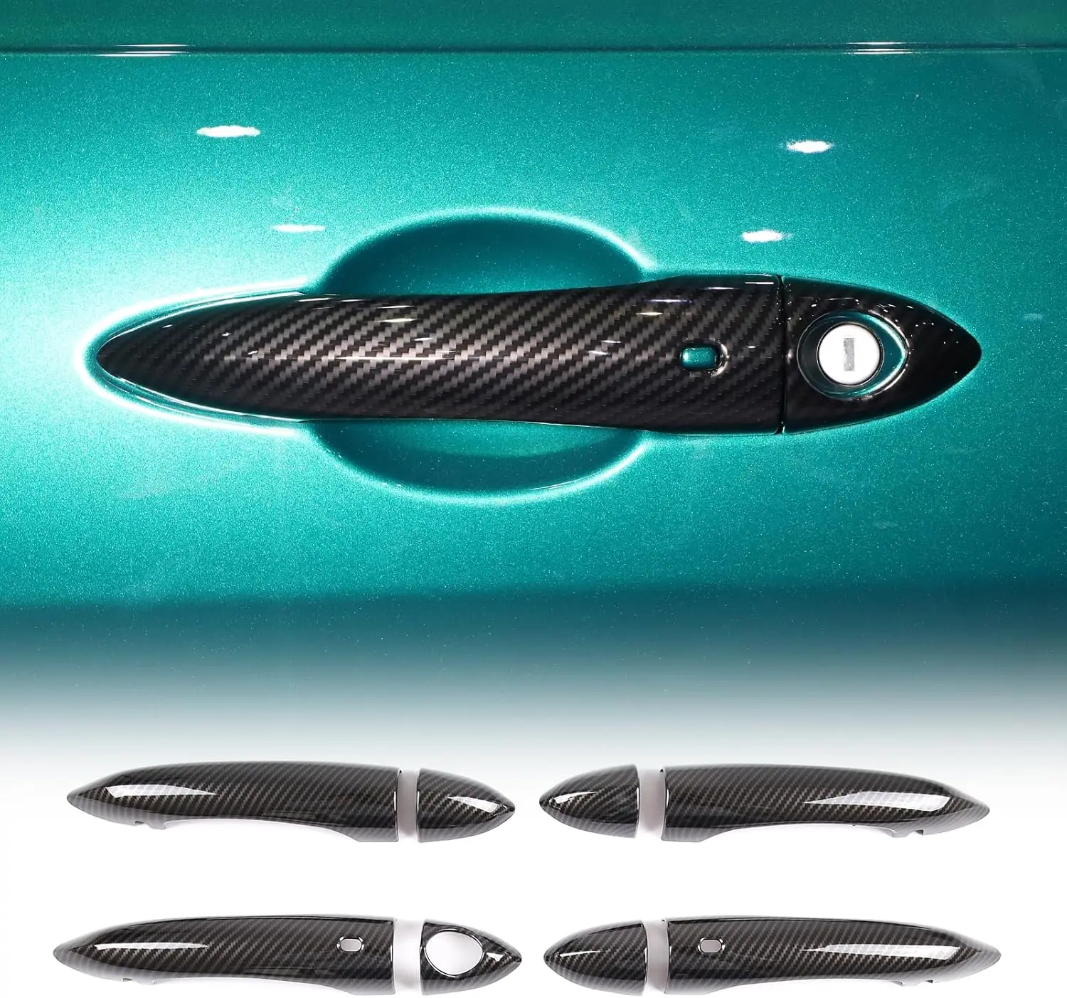 

ABS Carbon Style Car Exterior Door Handle Grab Cover Trim For Alfa Romeo Giulia 952 Stelvio 949 2017-2025 Decorative Accessories