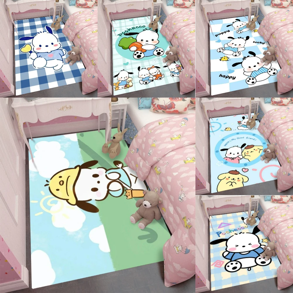 MINISO Kawai Sanrio Pochacco Carpet Living Room Sofa Decor Rug Girl's Bedroom Bedside Soft Rug Lounge Hallway Floor Mat Gift