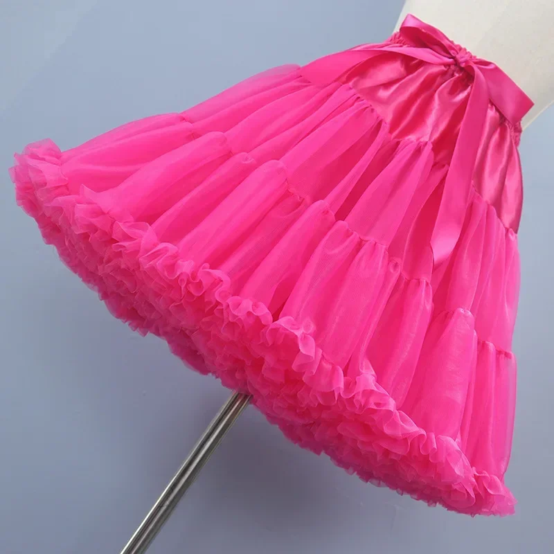 Tutu Fuchsia Petticoats Tulle กระโปรงสั้นสําหรับงานแต่งงานชุด Crinoline Jupon กระโปรงผู้หญิง