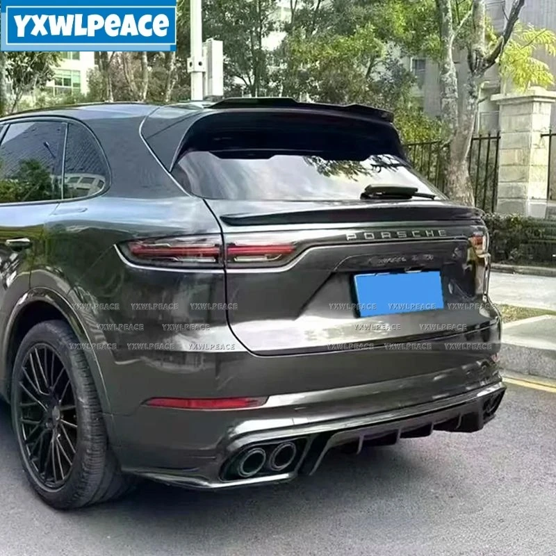 Real Carbon Fiber Spoiler For Porsche Cayenne 2018-2022 2023 High Quality Rear Wing Trunk Middle Spoiler