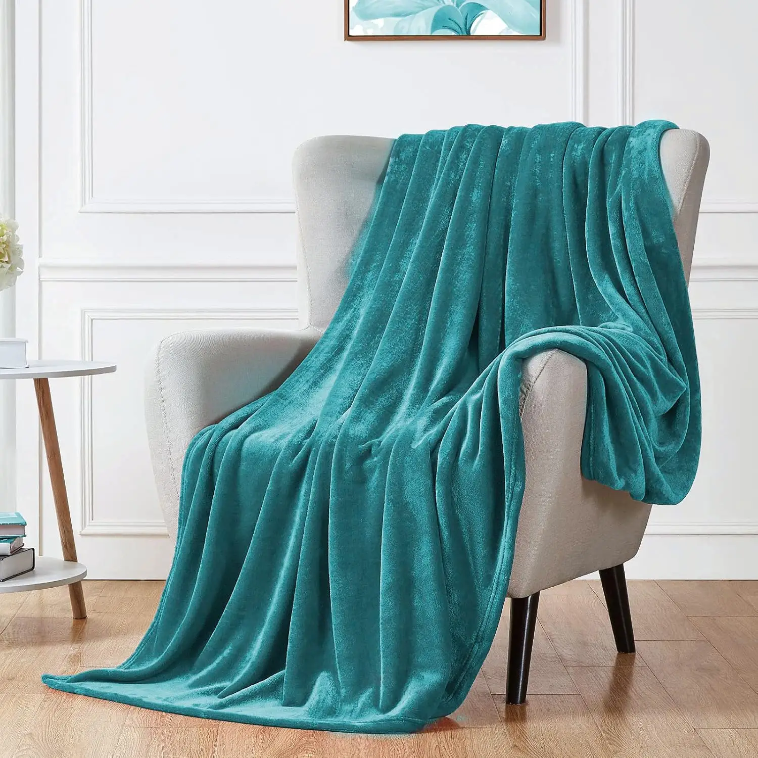 

Fleece Blanket Plush Throw Fuzzy Lightweight (Twin Size 60X80 Teal) Super Soft Microfiber Flannel Blankets For Couch, Bed, Sofa