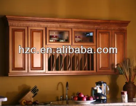 رفوف الأطباق خزانة المطبخ لوحة المطبخ خزانة معلقة على الحائط/جدار خشب متين حديث MDF كلاسيكي 3 سنوات CN؛ GUA Toffee Alder