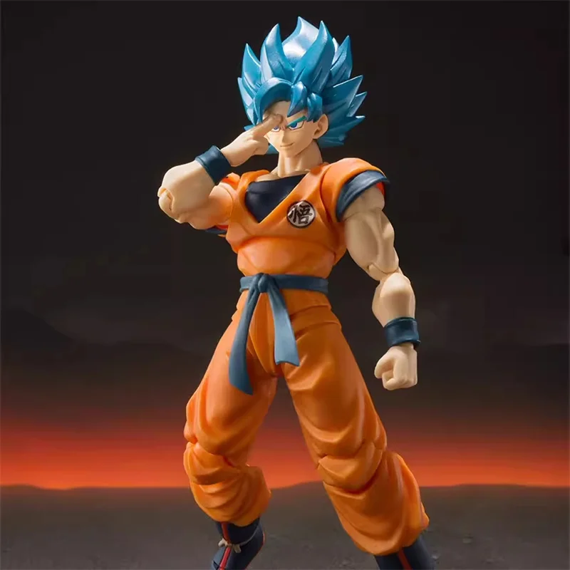 Original Bandai Shfiguarts Kakarotto Son Goku Anime Figure Toys Shf Super Saiyan Blue Hair Action Moveable Joint Pvc Model Toys