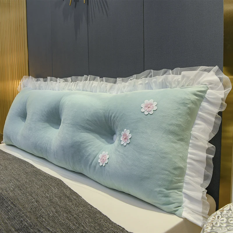 New bedroom pillow small fresh bedside cushion flower bedside backrest rectangular throw pillow tatami bed soft bag