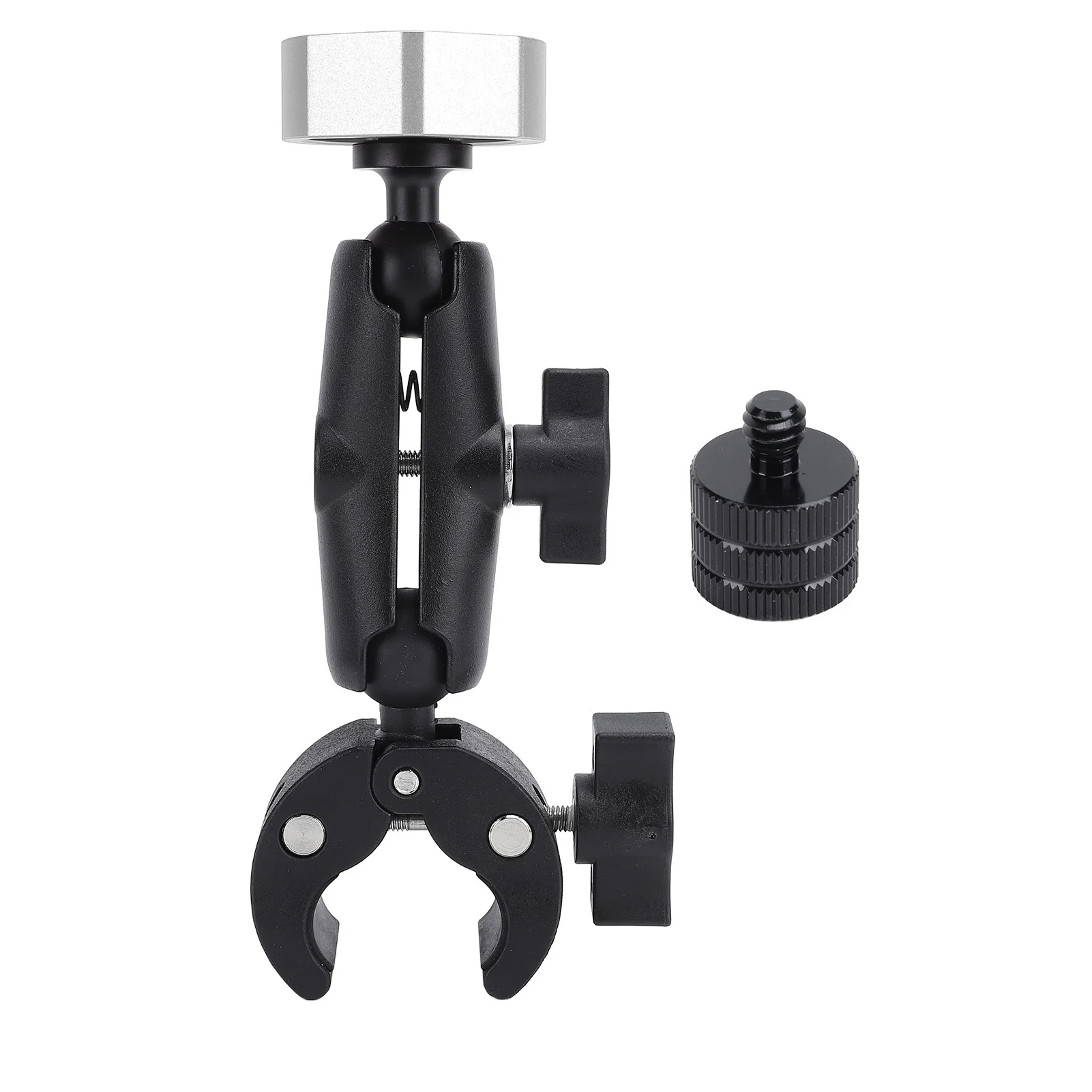 Rv Ladder Mount for Mini ABS Aluminum Alloy Multifunction Adjustable Clamp Mount for Pole RV Trailer Yacht Silver