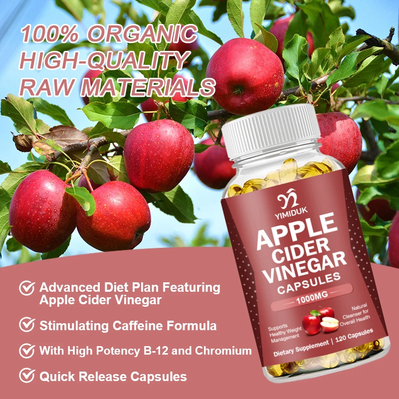 Apple Cider Vinegar Capsules Keto Helps Aid Digestion Supports Healthy Weight Loss Cleanses & Detoxifies Supports Water Balance