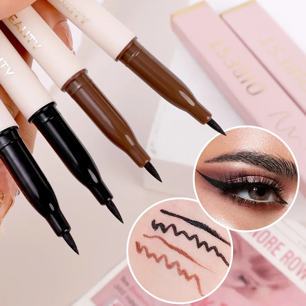 Waterproof Matte Black Liquid Eyeliner Quick Dry Smooth Brown Long Lasting Eye Liner Natural Not Blooming Women Eye Makeup Pen