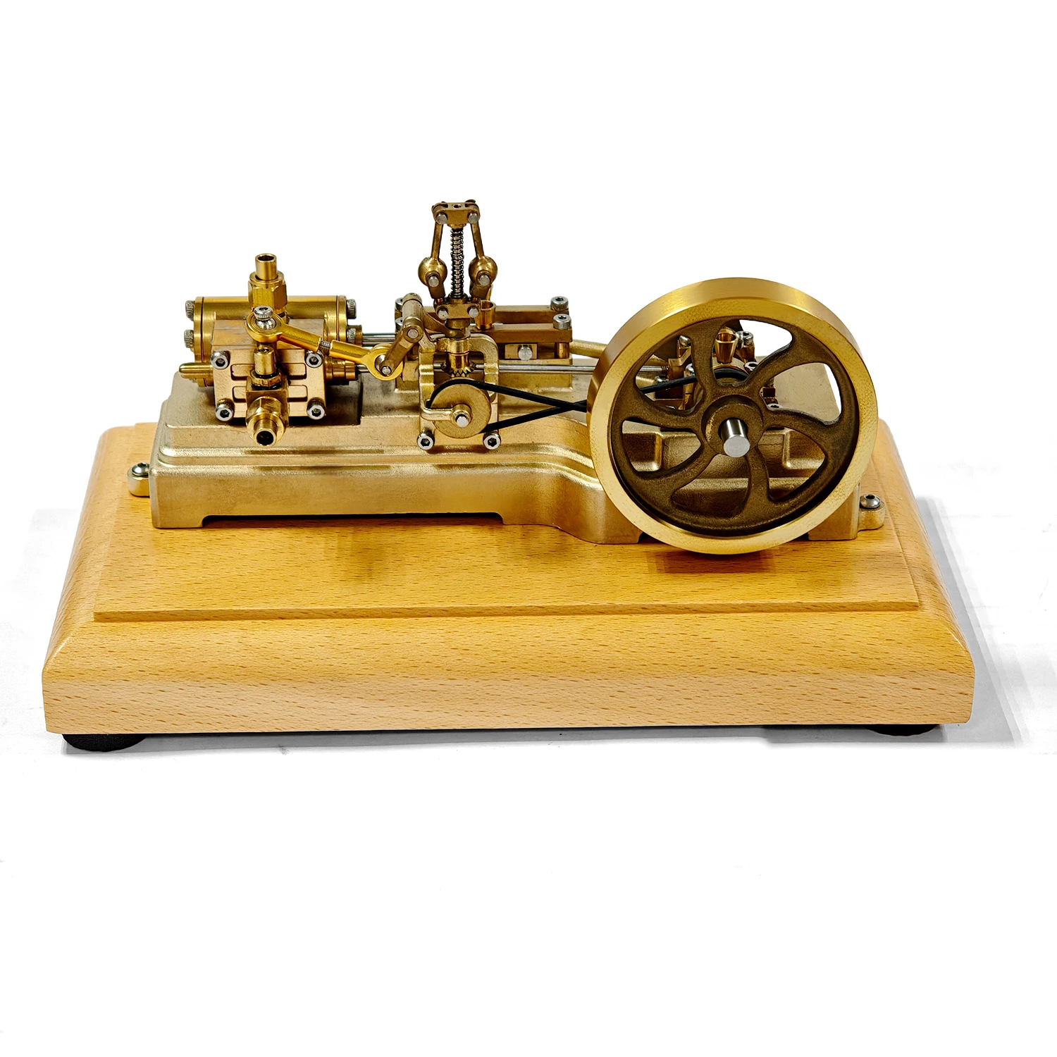 S10 Horizontal Single Cylinder Steam Engine Model Ornament Toy RC Steam Ship Power Module Startable Retro Metal Engine Model