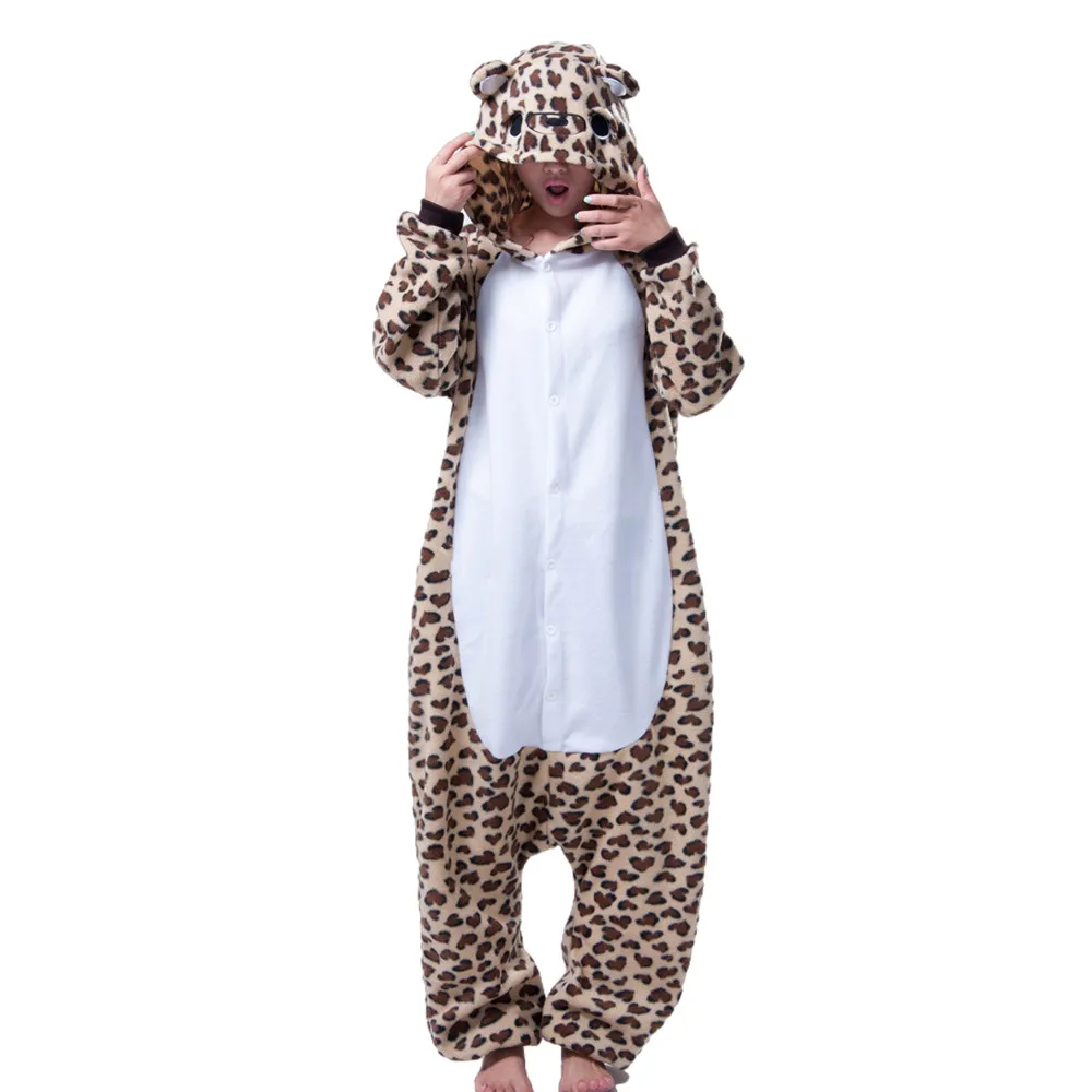 

Unisex Adult Cosplay Costume Animal Leopard Bear Anime Onesies Pajama For Halloween Carnival Masquerade Party