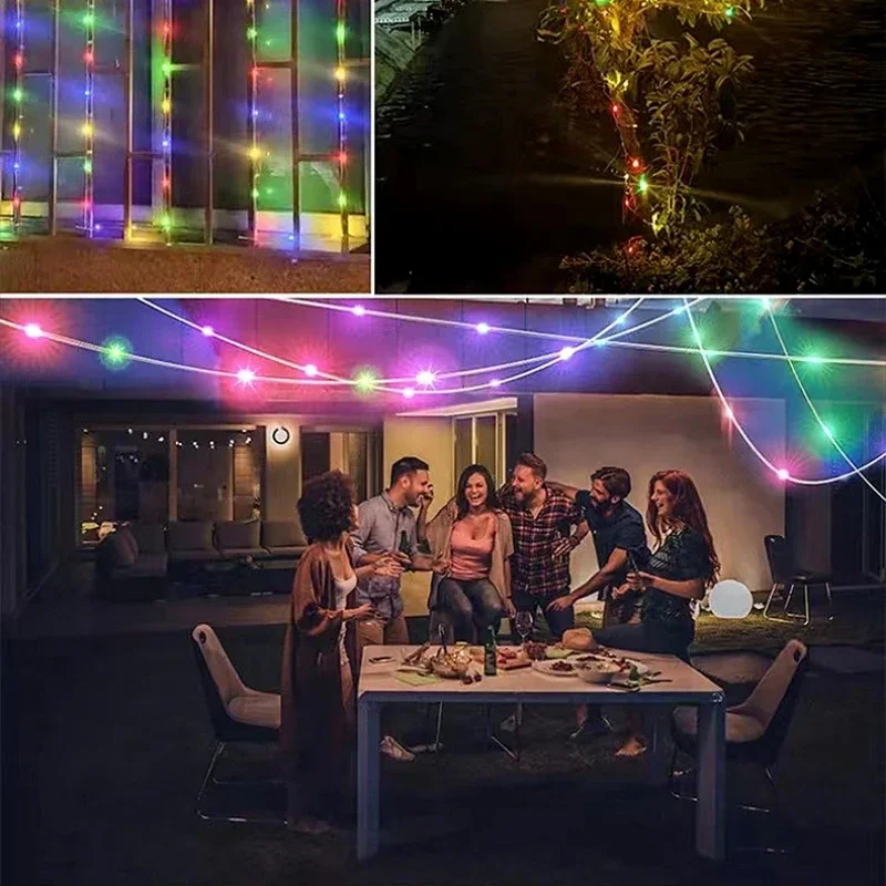 2M/5Meters Dream Color LED String Lights USB Remote Smart Music WS2812 RGBIC LED Fairy Light Waterproof IP67 for Party Christmas