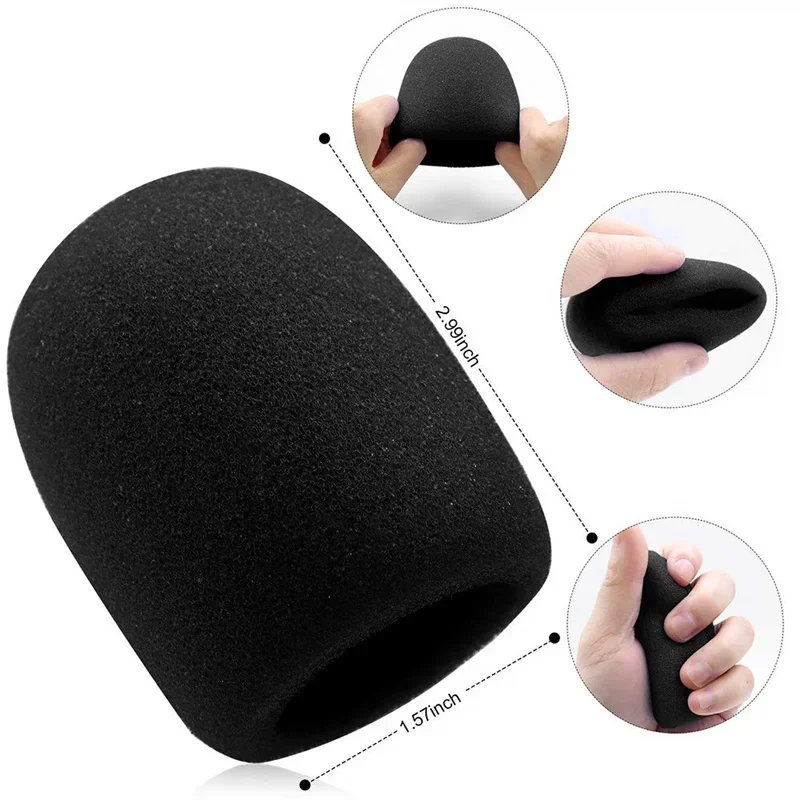 Cubierta de micrófono de alta densidad, espuma de esponja para parabrisas de micrófono de mano, funda protectora para micrófono de escenario