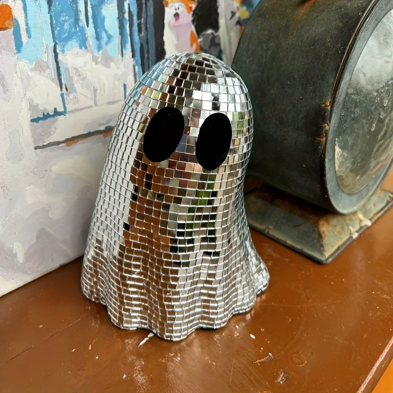 Kreative Spiegel Geist Figur Handgefertigte Mosaik Reflektierende Dekoration Für Home Office Wohnzimmer Halloween Ornament