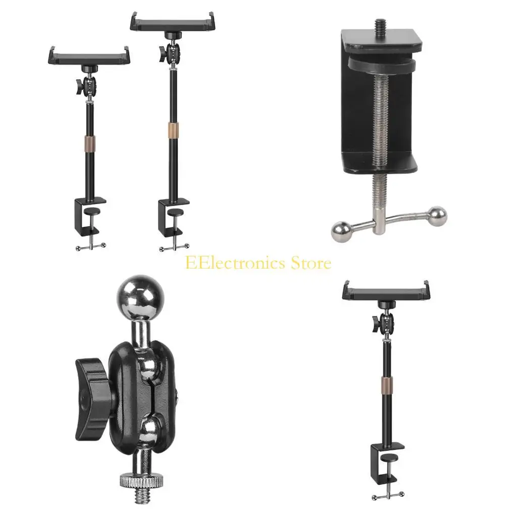 B03C Rotatable Universal Clamp Holder Two Size Telescoping Rod Phone Tablet Support
