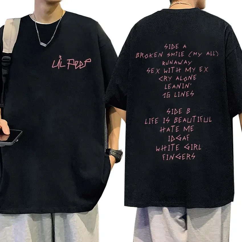 

Hip hop rapper Lil Peep Print SummerT-shirt Heavy Shoulder Fashion trend Loose casual 100% cotton round neck short sleeveT-shirt