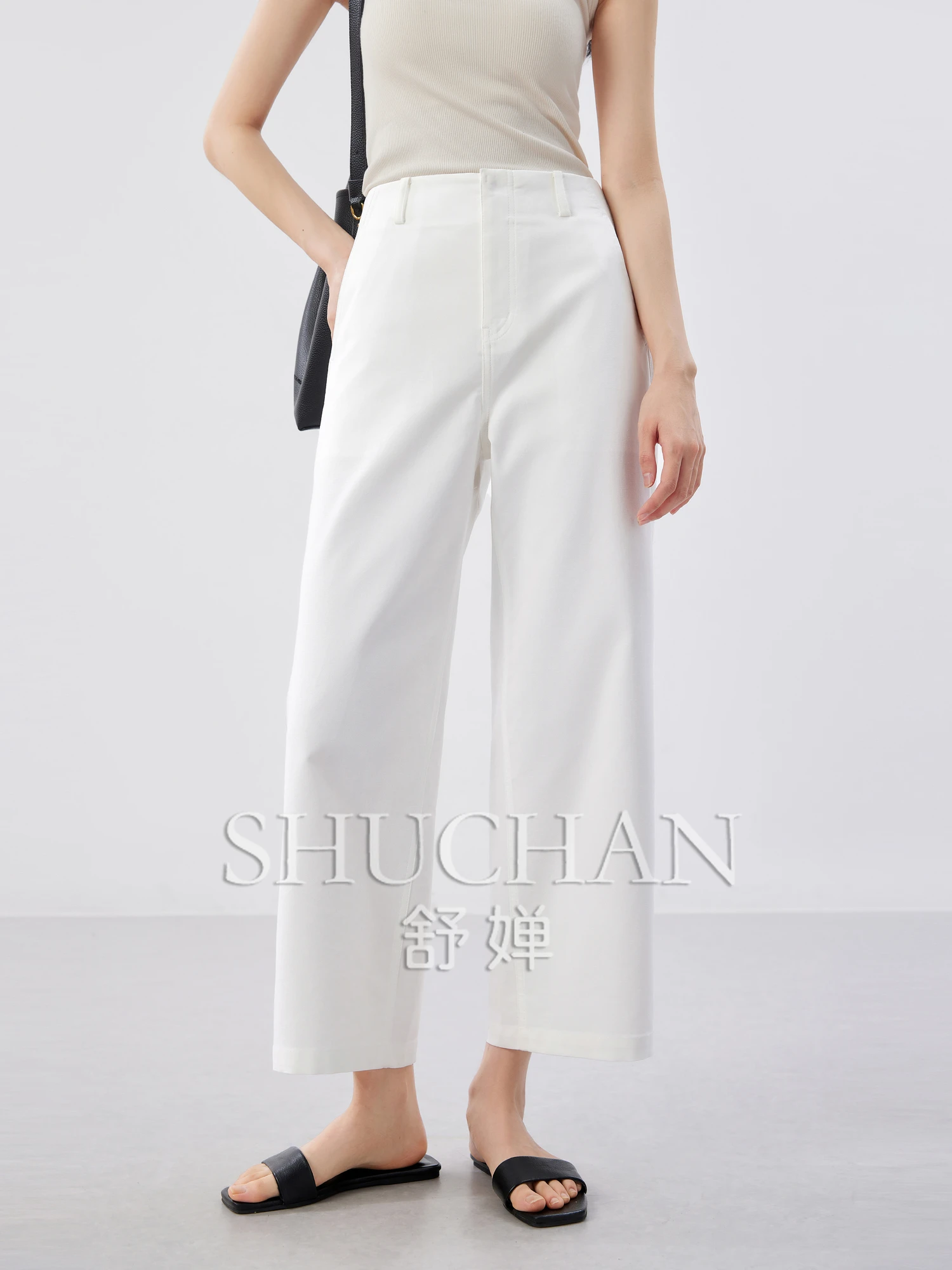 Good Quality Cotton Blend High-waisted Pants Women Pantalones De Mujer Loose Ankle-Length Pants