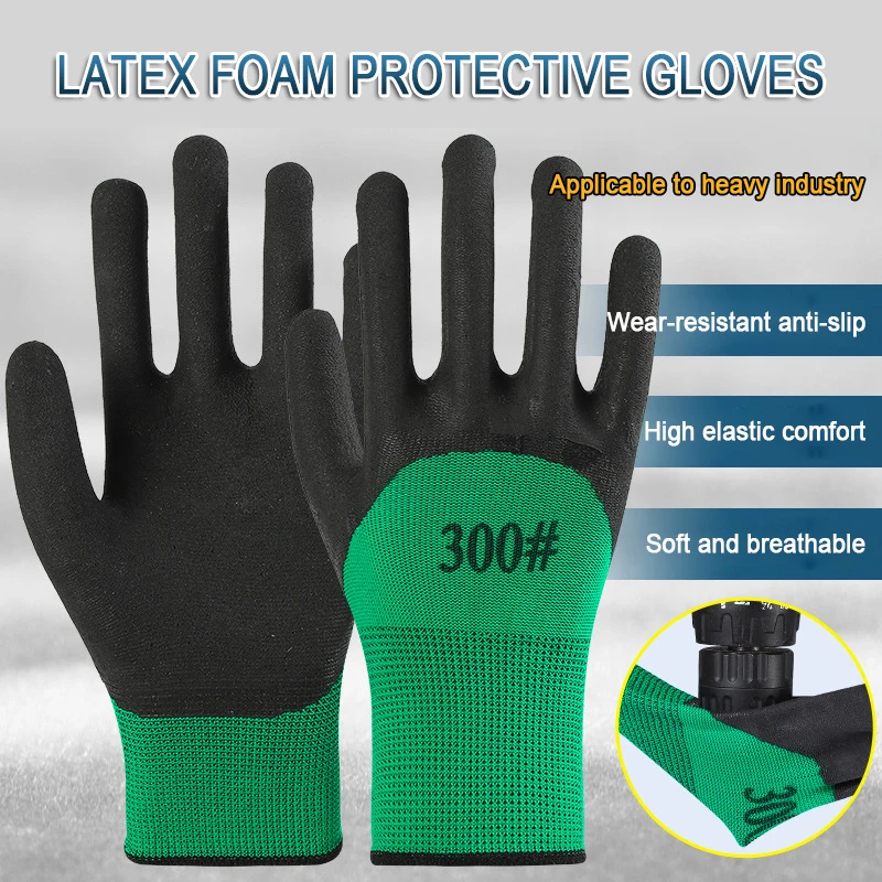 Non-Slip Protective Latex Gloves, Wear-resisting, Adhesive, Protective Gloves For Outdoor Labor Protection, Farm And Gardening