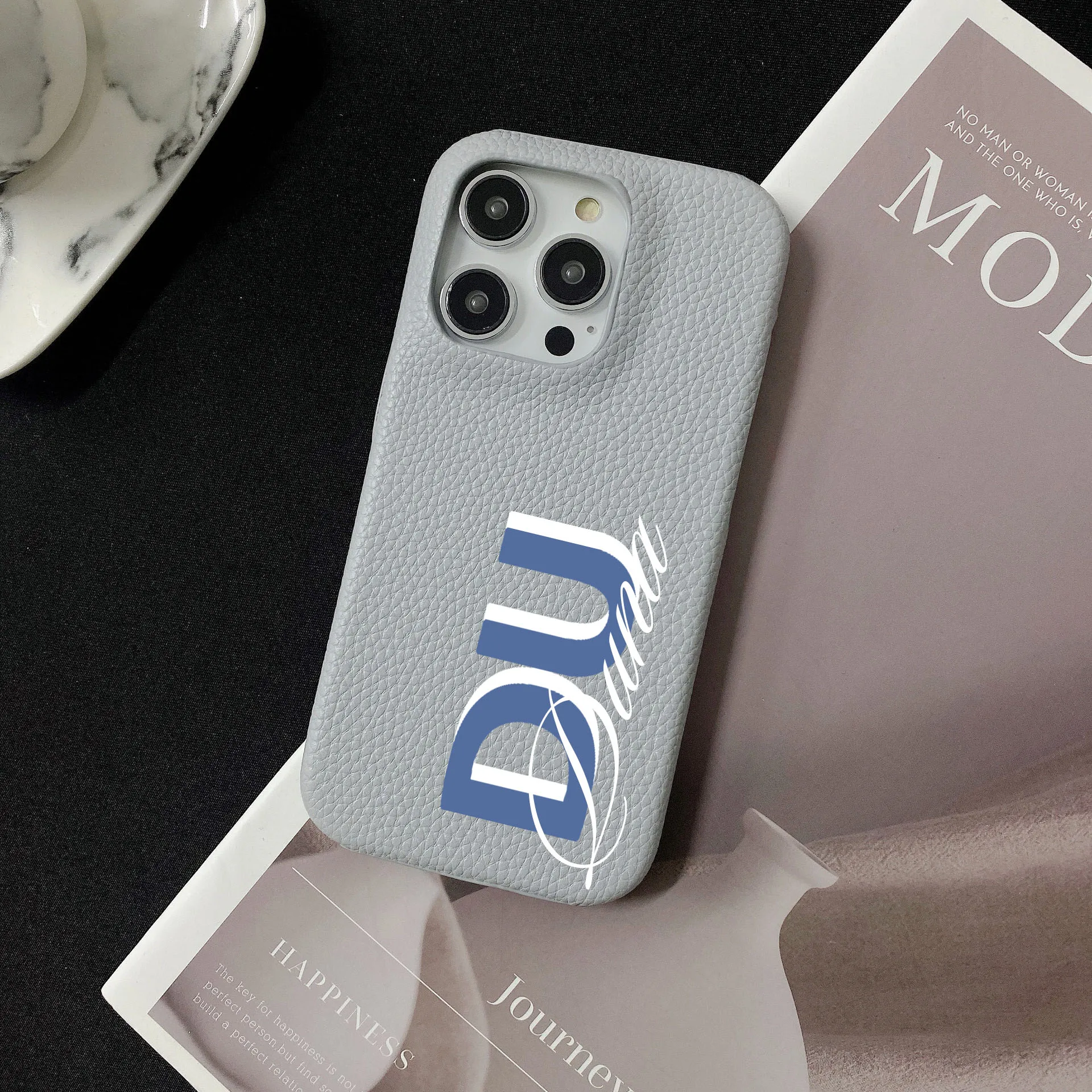 Personalised inevitable Initial kafr letters name Leather Case for iphone 11 12 14 13 15 Pro Max 16 14Plus Luxury Hard Covers