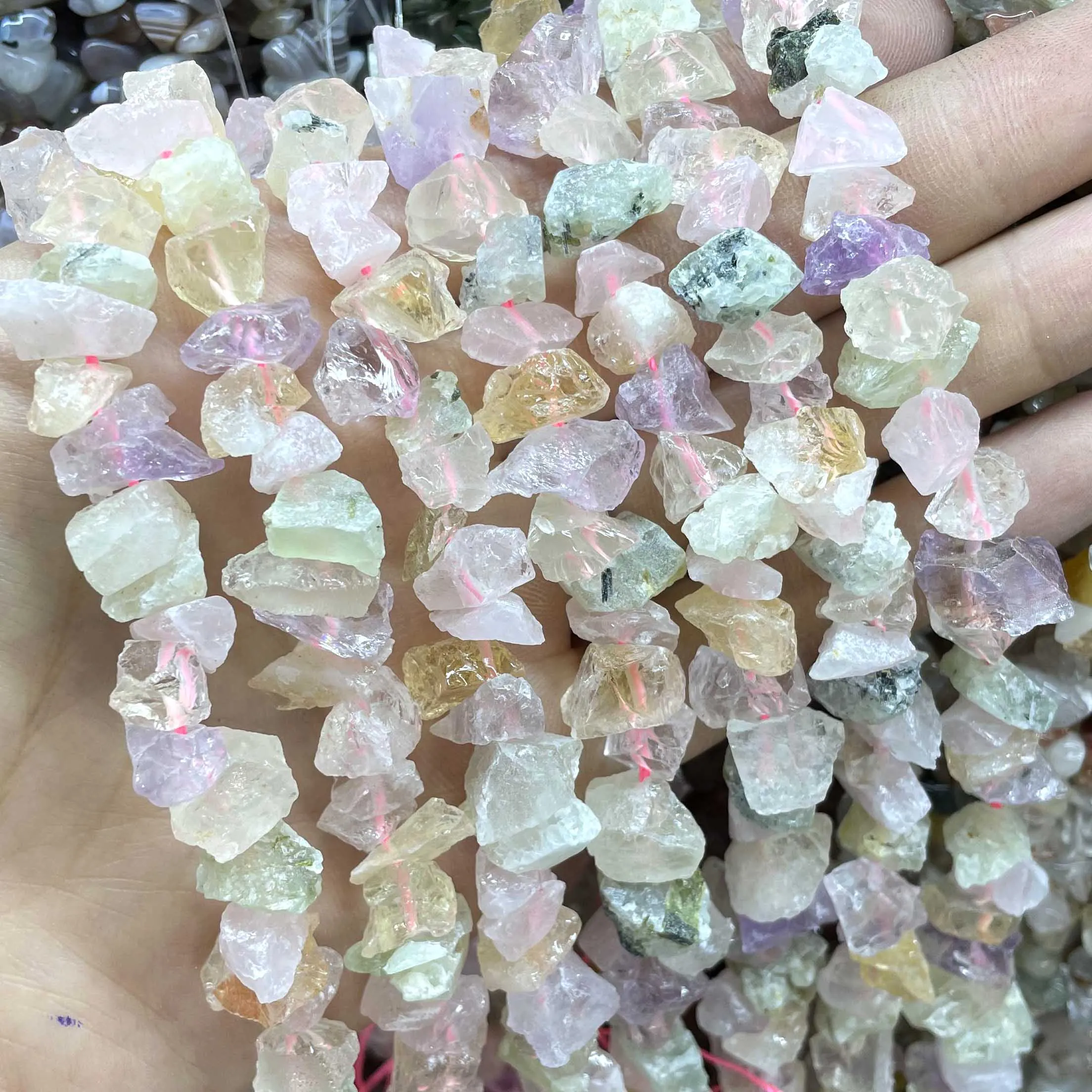 8-14MM Natural Stone Irregular Freeform Raw Nugget Amethysts Amazonite  Quartz Lapis Lazuli Spacer Beads Diy For Jewelry Making