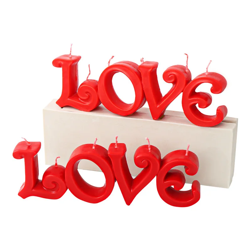 

3D LOVE Candle Silicone Mold for Handmade Chocolate Decoration Gypsum Aromatherapy Soap Resin Candle Silicone Mould