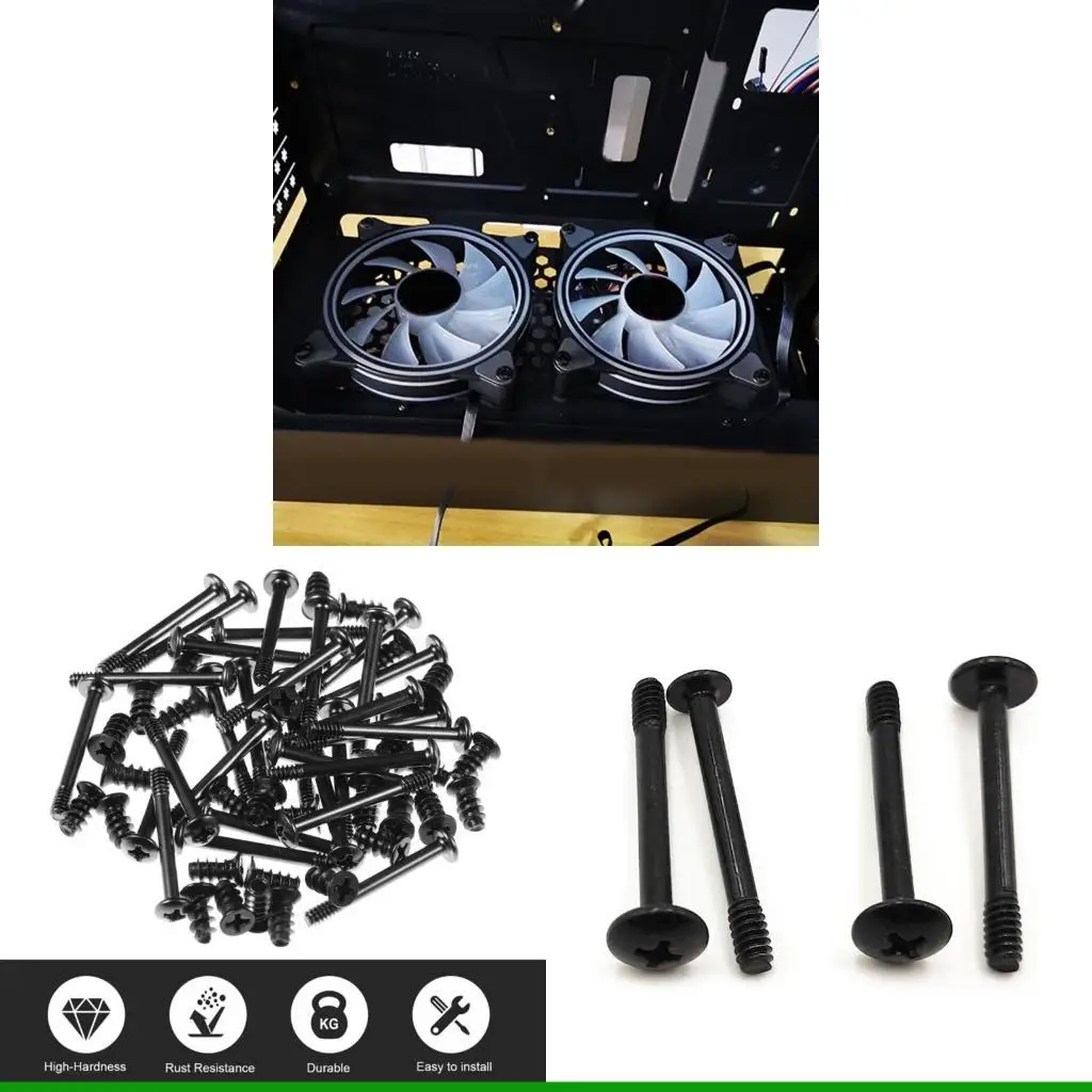 

U55C 60pcs Chassis Fan Screws Self-tapping Screw Set Computer Cooling Fan