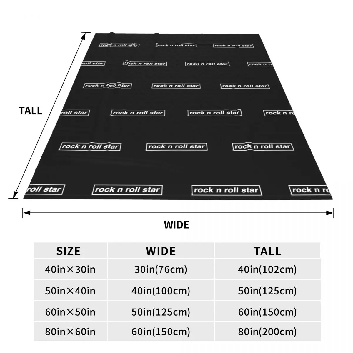 Rock N Roll Star Blanket Flannel Sofa Throw Blanket Warm for Couch Bedding Travel Throws Bedspread Quilt