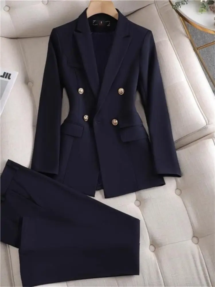 

Костюм Bla Jaet, женская повседневная рабочая одежда Ele, топ на двойных пуговицах, профессиональный элитный костюм Feel Long Sve Cleanfit Sle